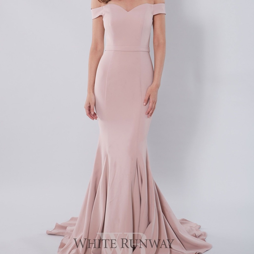 Jadore dusty pink off shoulder gown